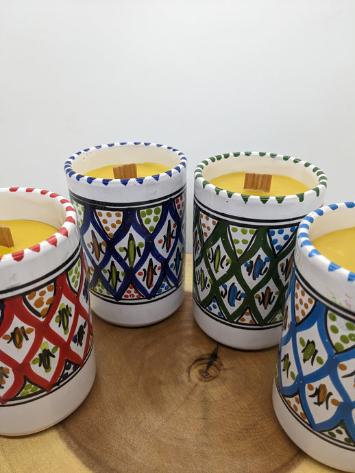 Tunisian Ceramic Beeswax Candle